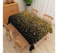 xpkvdsq Nappe Rectangulaire Anti Tache Paillettes Dorées140x200cm Nappe Anti-Taches Lavable,Repousse l'eau et la saleté grâce,résistantes aux Taches et aux Plis pour Salle à Manger,Jardin
