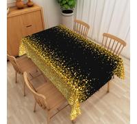 xpkvdsq Nappe Rectangulaire Anti Tache Paillettes Dorées140x200cm Nappe Anti-Taches Lavable,Repousse l'eau et la saleté grâce,résistantes aux Taches et aux Plis pour Salle à Manger,Jardin