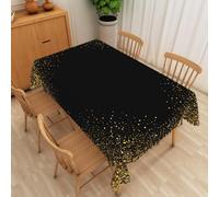 xpkvdsq Nappe Rectangulaire Anti Tache Paillettes Dorées140x220cm Nappe Lavable en Polyester, Anti-Taches, Facile d'entretien, pour Anniversaire, Mariage, Table Basse, Table à Manger