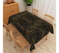xpkvdsq Nappe Rectangulaire Anti Tache Paillettes Dorées140x220cm Nappe Lavable en Polyester, Anti-Taches, Facile d'entretien, pour Anniversaire, Mariage, Table Basse, Table à Manger