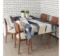xpkvdsq Nappe Rectangulaire Modèle Géométrique Gris Nappe de Lin décoratif,lavables et réutilisables,résistantes aux Taches et aux Plis,pour fête de Mariage Restaurant décoration140x240cm