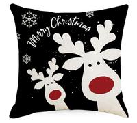 xpkvdsq Taie Oreiller 60x60cm Cerf Flocon Neige Microfibre Premium Housse Coussin pour Coussins Canapé/Lit Tissu Super Doux Resistant et Lavable Anti-Acariens avec Fermeture éclair Invisible