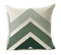 xpkvdsq Taie Oreiller 80x80cm Géométrie Verte Housse de Coussin en Microfibre de Lin Rectangulaire, Douceur Respirante,ne se déforme Pas Facilement, pour lit,Chaise Salon Voiture