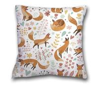 xpkvdsq Taie Oreiller 80x80cm Prune Fox Microfibre Premium Housse Coussin pour Coussins Canapé/Lit Tissu Super Doux Resistant et Lavable Anti-Acariens avec Fermeture éclair Invisible