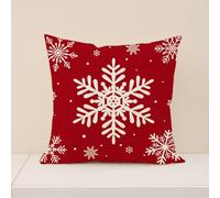 xpkvdsq Taies d'oreiller 40x40cm Flocon Neige Rouge Housse de Coussin en Microfibre de Lin Rectangulaire, Douceur Respirante,ne se déforme Pas Facilement, pour lit,Chaise Salon Voiture