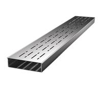 XPLKQXE Caniveau Étroit 100 Cm, Kit Caniveau En Acier Inoxydable 304, Évacuation Des Eaux Pluviales Crédules Gouttière Pour Cour Allée Garage(100x15x4cm/4pcs)