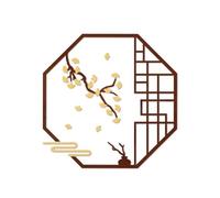 XPLKQXE Décoration Murale 3D À Coller avec Grille De Fenêtre Classique Chinoise, Autocollant Acrylique, Décoration Murale pour La Maison Et Le Commerce(Brown-D,100x100cm)