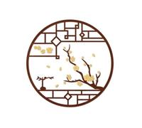 XPLKQXE Décoration Murale 3D À Coller avec Grille De Fenêtre Classique Chinoise, Autocollant Acrylique, Décoration Murale pour La Maison Et Le Commerce(Brown-B,100x100cm)