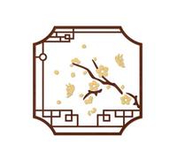 XPLKQXE Décoration Murale 3D À Coller avec Grille De Fenêtre Classique Chinoise, Autocollant Acrylique, Décoration Murale pour La Maison Et Le Commerce(Brown-C,100x100cm)