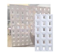 XPLKQXE Paravent 3D Ajouré en Polyuréthane, Cloison D'intimité en Briques, Fond Artistique À Faire Soi-même Pare-Brise pour Salle À Manger Hôtel Balcon(Blanc,23.6x47x1.6in/4pcs)