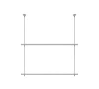 XPLKQXE Portants À Vêtements Réglables en Hauteur, Présentoirs Muraux en Métal Simples pour Magasin De Vêtements, Tringles À Vêtements Robustes en Métal(Silver-2-Tier,80cm/31.5in)