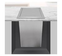 XPLKQXE Poubelle Carrée Encastrable en Acier Inoxydable, Poubelles De Comptoir avec Couvercle pour Meubles De Cuisine, Gouttière À Encastrer, Restaurant, Bureau(Silver,200mm)