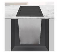 XPLKQXE Poubelle Carrée Encastrable en Acier Inoxydable, Poubelles De Comptoir avec Couvercle pour Meubles De Cuisine, Gouttière À Encastrer, Restaurant, Bureau(Zwart,220mm)