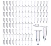 XPOOP 100 Pièces Tubes à Centrifuger de 1,5 ML, Micro Tube à Centrifuger en Plastique, Micro Tubes à Essai Flacon, Plastique Tube à Essai Centrifuge, Conique Microtube, Adapté à Laboratoires