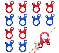 XPOOP 12 Pièces Tendeur de Câble de Cordon de 3 Trous, Tendeur de Corde en Alliage d'Aluminium, Ajusteur Boucle de Corde de Tente, Ajusteur de Corde, Tendeur en Alliage d'Aluminium Léger