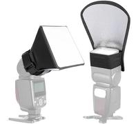 XPOOP 2 Pièces Flash Diffuser Light Softbox, Diffuseur de Flash Appareil Réflecteur Flexible Diffuseur FlashCobra, Universel FlashRéflecteur Argent Blanc Réflecteur Diffuser 2 en 1