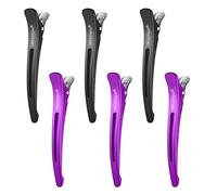 XPOOP 6 Pièces Pince Crocodile Cheveux, Pince Cheveux, Pince Cheveux Femme, Pince Cheveux Coiffeur, Professionnel Pince Cheveux Coiffeur, pour Femmes/Filles, Maquillage et Coiffure Professionnel