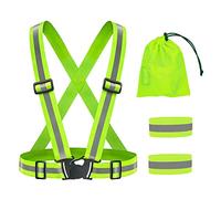 XPOOP Gilet Réfléchissant de Sécurité pour Vélo et Course - 2 Bandes Réfléchissantes & 1 Sac
