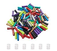 XPOOP Lot de 100 bouchons d'extrémité pour câble de frein et de boîte de vitesses - Bouchon d'extrémité pour vélo - Connecteur de circuit capuchons de borne pour câble de frein et boîte de vitesses