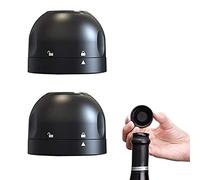 XPOOP Silicone Bouchon Champagne,Réutilisables Sous Vide Bouchon Bouteille, Pour Vin Bière Champagne Alcool Vin Mousseux,Black Bouchon Bouteille Champagne 2 Pièces