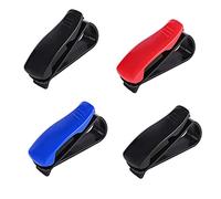 XPOOP Support de Lunettes de Pare-Soleil de Voiture Ensemble de 4 Pièces, Support de Lunettes de Voiture avec Porte-Billet, pour la Conduite et Les Activités de Plein air (Noir, Rouge, Bleu)