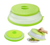 XPOOS 1 Pièces Cloche Micro Onde,Couvercle Pliable pour Micro-Ondes,Couvercle Anti-éclaboussures Micro-Ondes avec Trou De Vapeur,Couvercle Chauffant des Aliments sans BAP Vert