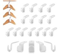 XPOOS 20 Pièces Crochet De Connexion De Cintre Plastique, Blanc Crochets De Connecteur De Cintre Mini, Crochets pour Cintres Gain De Place pour Placard