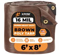 Xpose Safety Bâche en Polyester Marron très résistante 16 mm x 2,4 m