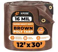 Xpose Safety Bâche en Polyester Marron très résistante 16 mm x 30 pi