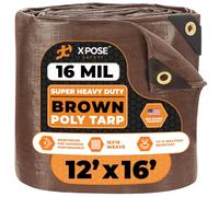 Xpose Safety Bâche en Polyester Marron très résistante 16 mm x 4,6 m
