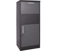 XPOtool Boîte à colis verrouillable noire 500 x 375 x 1150 mm, Boîte aux lettres sur pied, pour colis max. 150 x 400 x 400 mm, Usage domestique courrier