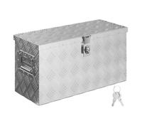 XPOtool Coffre de camion en Aluminium - 60 x 25 x 30 cm - Étanche avec Serrure 2 Clés et Couvercle Large en saillie - Boîte à outil