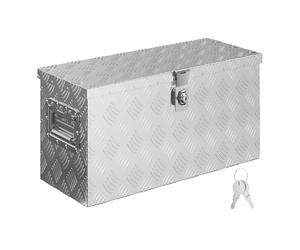 XPOtool Coffre de camion en Aluminium - 60 x 25 x 30 cm - Étanche avec Serrure, 2 Clés et Couvercle Large en saillie - Boîte à outils de rangement métallique - Caisse Malle transport Camion