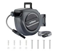 XPOtool Dévidoir mural automatique Enrouleur pivotant 15m Tuyau d’arrosage Montage mural Jardin Eau Équipement Irrigation