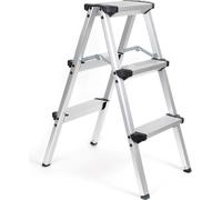 XPOtool Échelle pliante en aluminium 150kg Escabeau 2 fois 3 marches antiglisse 73cm