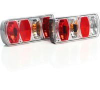 XPOtool Feux arrière 2 pièces – 223 x 101 x 53 mm – avec Connexion d’embout T.2 – Éclairage de remorque avec Feu-plaque – Sécurité routière