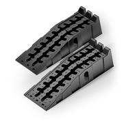 XPOtool Jeu de 2 Rampes de bordure 905x300x215 mm Rampe de voiture Pastique DPE recyclé Charge lourde 5 Tonnes 6 Patins antidérapant