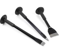 XPOtool Jeu de burins 3 pcs. Burin plat Burin pointu et Burin coupe-rivets Anti-dérapant Pare-main