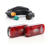 XPOtool Kit Feux arrière 2 pièces ET Câble 7 Broches de 5 m avec 2 connecteurs 5 broches - 220 x 100 x 57 mm - Connexion d’embout T.