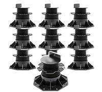 XPOtool Lot de 10x Plots de terrasse - Charge 2700 kg - Hauteur réglable 60-128 mm - en PP - Pieds de Support pour Lames Dalles Lambourdes