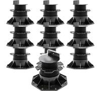 XPOtool Lot de 10x Plots de terrasse – Charge 2700 kg – Hauteur réglable 60-128 mm – en PP – Pieds de support pour Lames Dalles Lambourdes