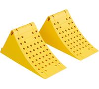 XPOtool Lot de 2 Cales de roue – 470 x 200 x 230 mm – en HDPE robuste – Capacité max. 6,5 t – Sabot d’arrêt automobile pour Véhicule Remorque Voiture Camping-car Caravane – Bloque-roue Cales de frein