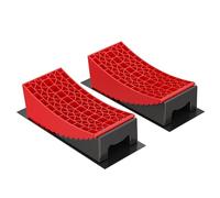 XPOtool Lot de 2 Cales de roue rondes - 320 x 150 x 110 mm / 190 x 150 x 80 mm - Capacité 13 t - avec Niveau à bulle en T - Protection de pneus pour Camping cars et Remorques - Rampes véhicules