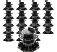 XPOtool Lot de 20x Plots de terrasse – Charge 2700 kg – Hauteur réglable 60-128 mm – en PP – Pieds de support pour Lames Dalles Lambourdes