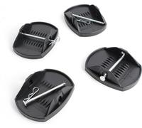 XPOtool Lot de 4 Plaques d’appui – 180 x 145 x 50 mm – capacité max. 4 t – avec >Broche en métal – Patin Coupelle de Support Caravane Camping-car Cales de support Pied de Vérin