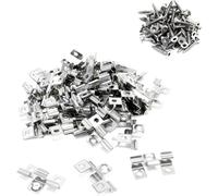 XPOtool Lot de 50 Clips en Acier fin – 40 x 24 x 7 mm – Hauteur serrage 7 mm – ET Lot de 60 Vis Hexagonales Autotaraudeuses T15 – 3,5 x 20 mm – Montage planchers lames terrasse, fixation invisible