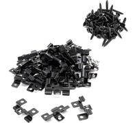 XPOtool Lot de 50 Clips Noirs Acier fin – 40 x 24 x 7 mm – Hauteur serrage 7 mm – ET Lot de 60 Vis Hexagonales Autotaraudeuses T15 – 3,5 x 20 mm – Montage planchers lames terrasse, fixation invisible