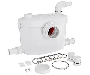 XPOtool Pompe de relevage 4/1 - 400 W - 408 x 162 x 286 mm - 8100 l/h - Refoulement 8,5 m/85 m - Pour Eaux usées chargées WC - Station de Pompage Assainissement