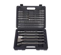 XPOtool SDS plus Lot de 17 Forets à pierre et Burins Lot de forets pour Marteau perforateur pour Maçonnerie et Béton