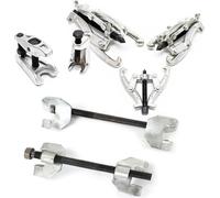 XPOtool Set 7 pièces de Tendeur de ressort 375 mm avec Extracteurs à griffe & de rotule et Compresseur - Montage automobile Mécanicien Garagiste
